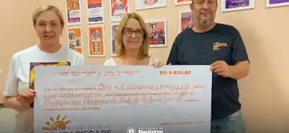 Fundo Social de Registro-SP repassa mais de 8 mil ao GPA por meio da campanha Doe Tampas, Salve Patas
