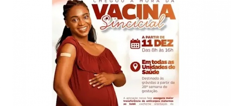 Registro-SP inicia vacinao contra Vrus Sincicial Respiratrio para grvidas a partir da 28 semana de gestao