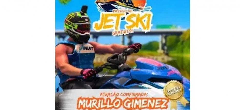 O Passeio de Jet Ski chega com uma atra��o internacional confirmada: ○ campe�o mundial Murillo Gimenez!